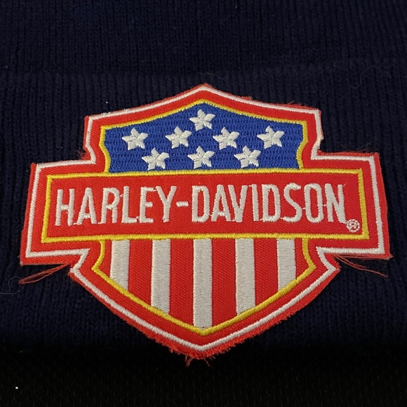 Harley-Davidson Navy Blue Knit Beanie W/ HD Bar and Shield Embroidered Logo - Picture 2 of 3